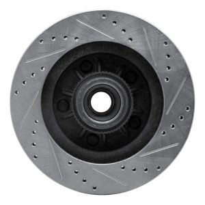 Ford F-150 Brake Rotor (1) - Front Left - R1 Concepts - Drilled & Slotted - Silver - `00-`04